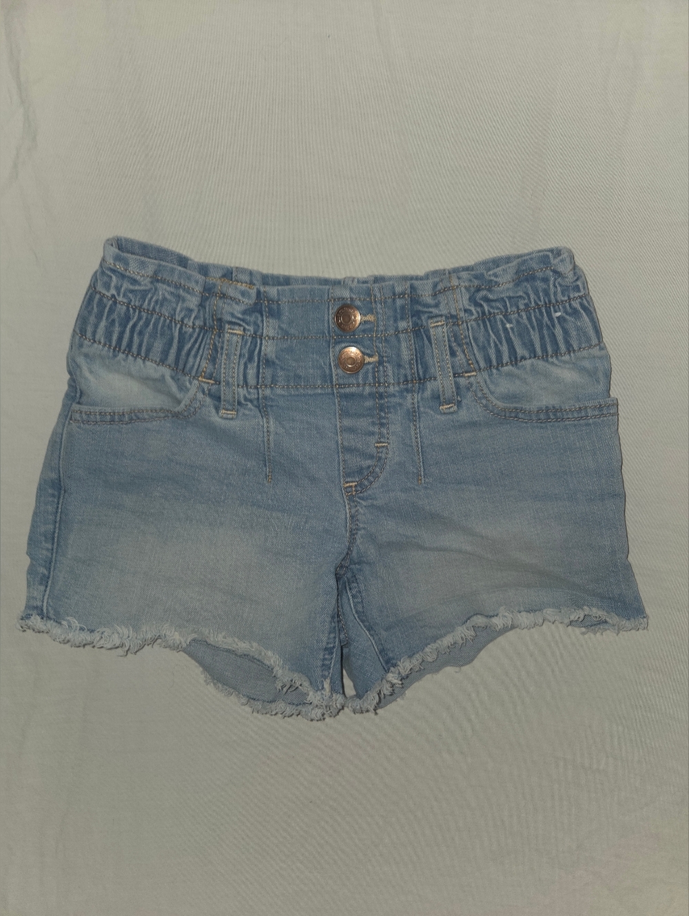 Abercrombie Kids Light Blue Denim Jean Shorts with Frayed Hem
